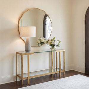   Modern European furniture - Gold Framed Glass Console Table - www.oroa.com | Oroa.com