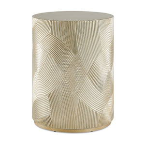   Modern European furniture - Gold Leaf Cylindrical Accent Table - www.oroa.com | Oroa.com