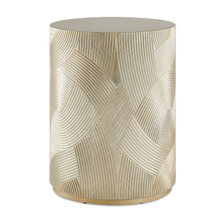   Modern European furniture - Gold Leaf Cylindrical Accent Table - www.oroa.com | Oroa.com
