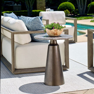   Modern European furniture - Round Bronze Indoor/Outdoor Accent Table - www.oroa.com | Oroa.com