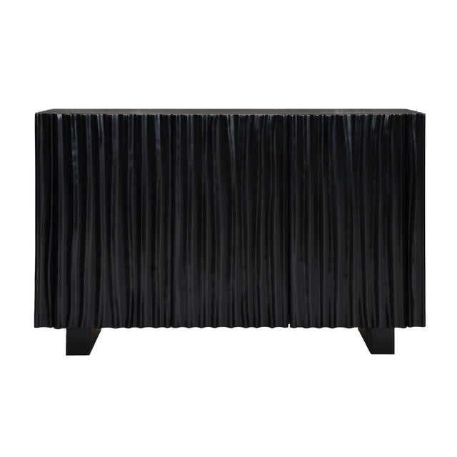 Modern European furniture - Black Carved Wooden 3-Door Cabinet - www.oroa.com
