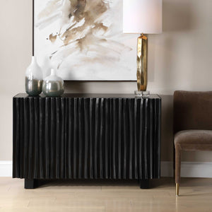   Modern European furniture - Black Carved Wooden 3-Door Cabinet - www.oroa.com | Oroa.com