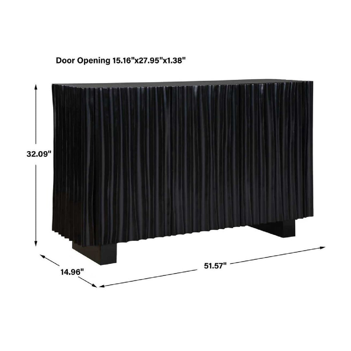  Modern European furniture - Black Carved Wooden 3-Door Cabinet - www.oroa.com | Oroa.com