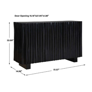   Modern European furniture - Black Carved Wooden 3-Door Cabinet - www.oroa.com | Oroa.com