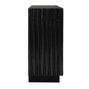  Modern European furniture - Black Carved Wooden 3-Door Cabinet - www.oroa.com | Oroa.com