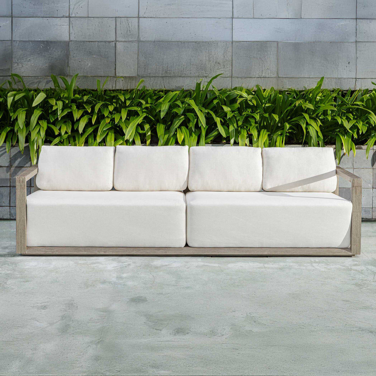   Modern European furniture - Gray Mahogany Outdoor 4-Seater Sofa - www.oroa.com | Oroa.com