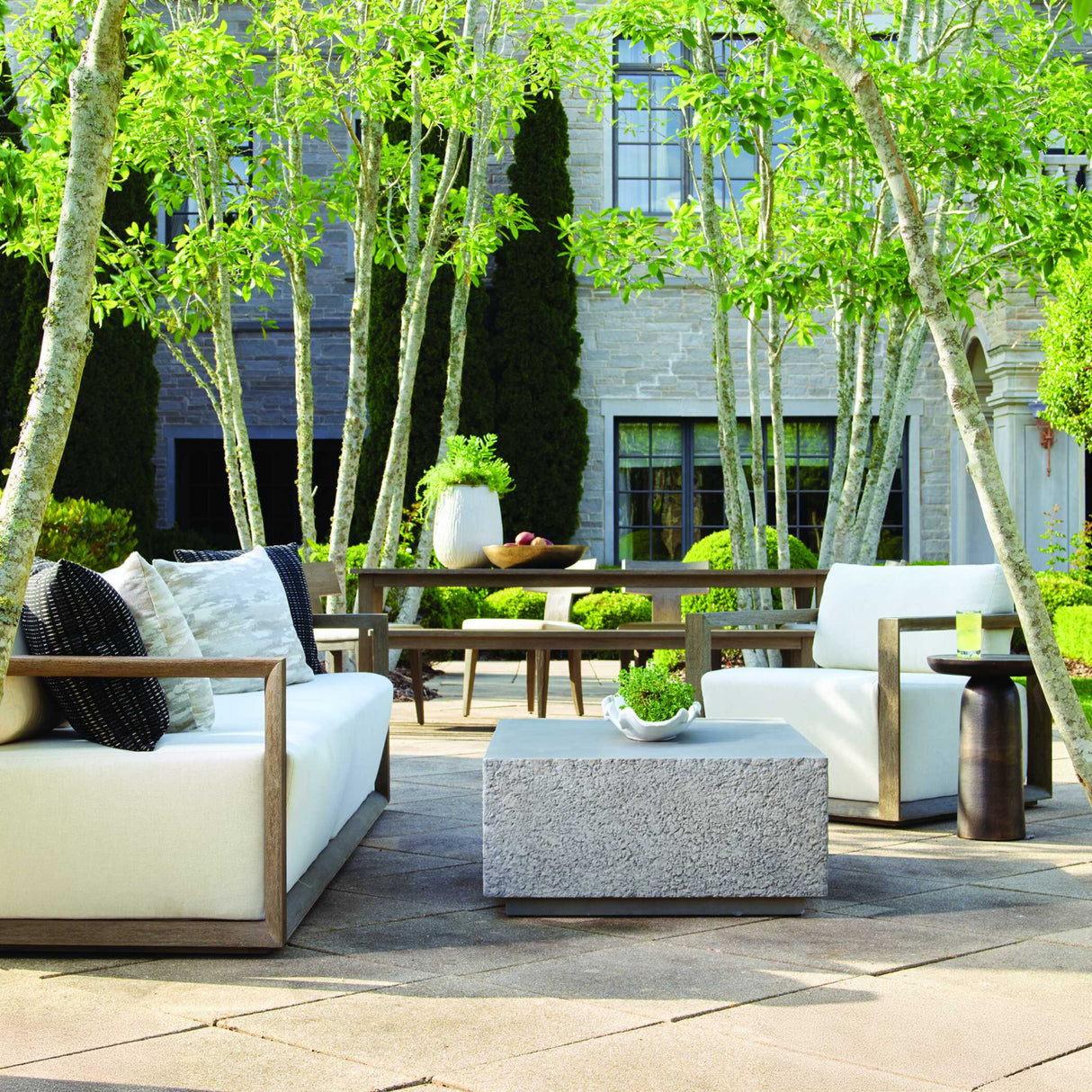   Modern European furniture - Gray Mahogany Outdoor 4-Seater Sofa - www.oroa.com | Oroa.com