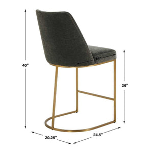   Modern European furniture - Gray Velvet Counter Stool - www.oroa.com | Oroa.com