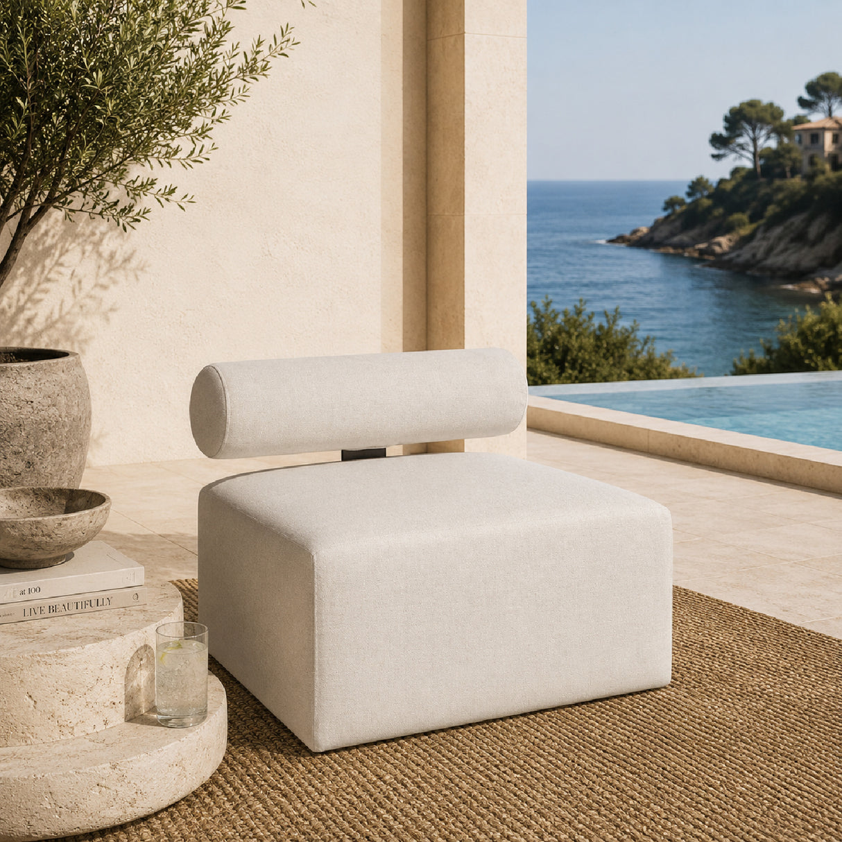   Modern European furniture - White Fabric Outdoor Sofa - www.oroa.com | Oroa.com