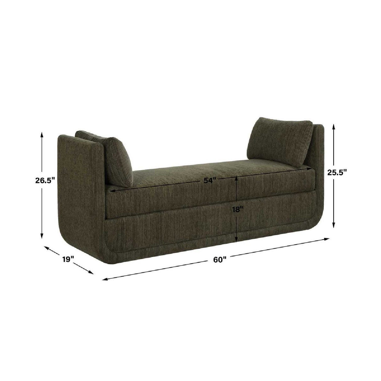   Modern European furniture - Textured Chenille Oversized Bench - www.oroa.com | Oroa.com