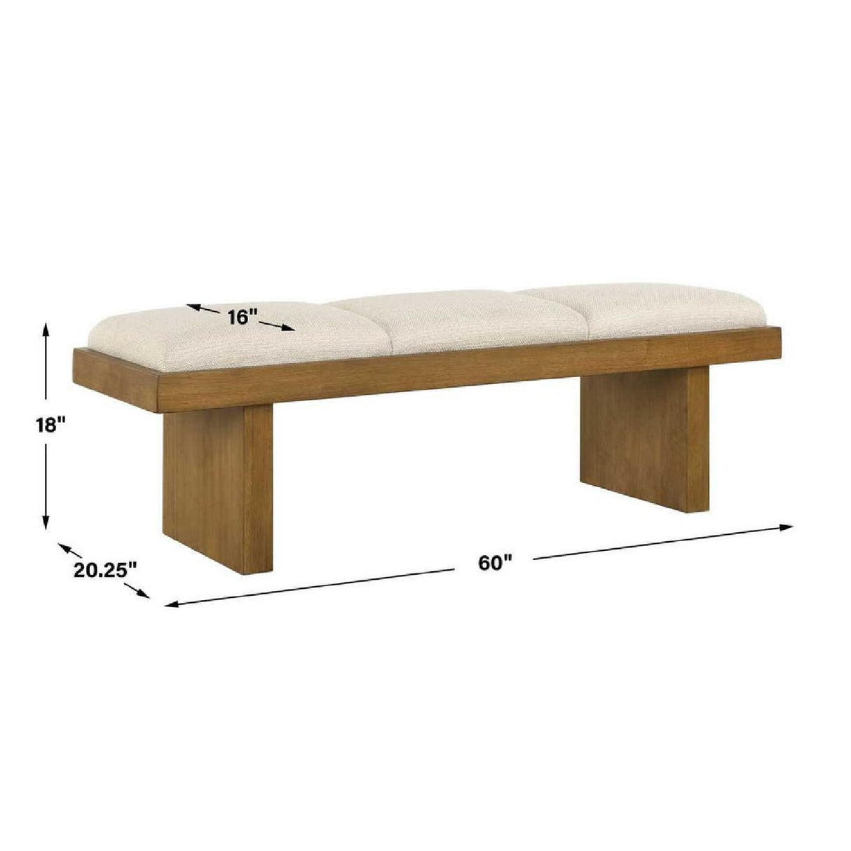   Modern European furniture - Wood Framed White Boucle Bench - www.oroa.com | Oroa.com