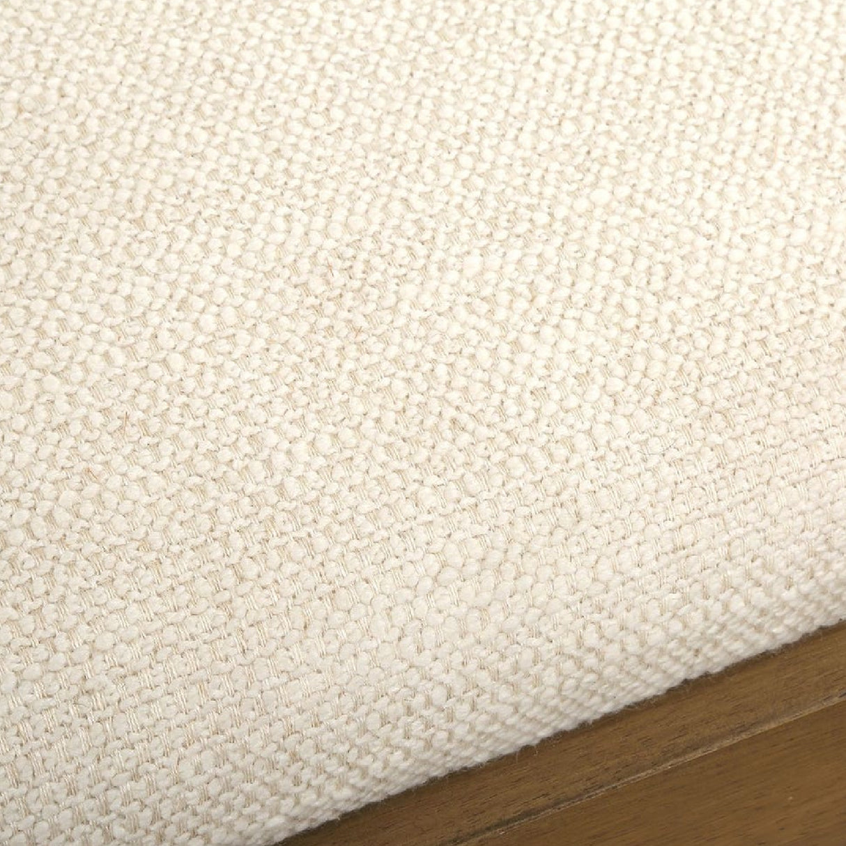   Modern European furniture - Wood Framed White Boucle Bench - www.oroa.com | Oroa.com