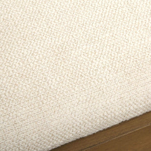   Modern European furniture - Wood Framed White Boucle Bench - www.oroa.com | Oroa.com
