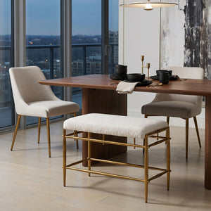   Modern European furniture - White Chenille Bench S - www.oroa.com | Oroa.com