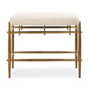   Modern European furniture - White Chenille Bench S - www.oroa.com | Oroa.com