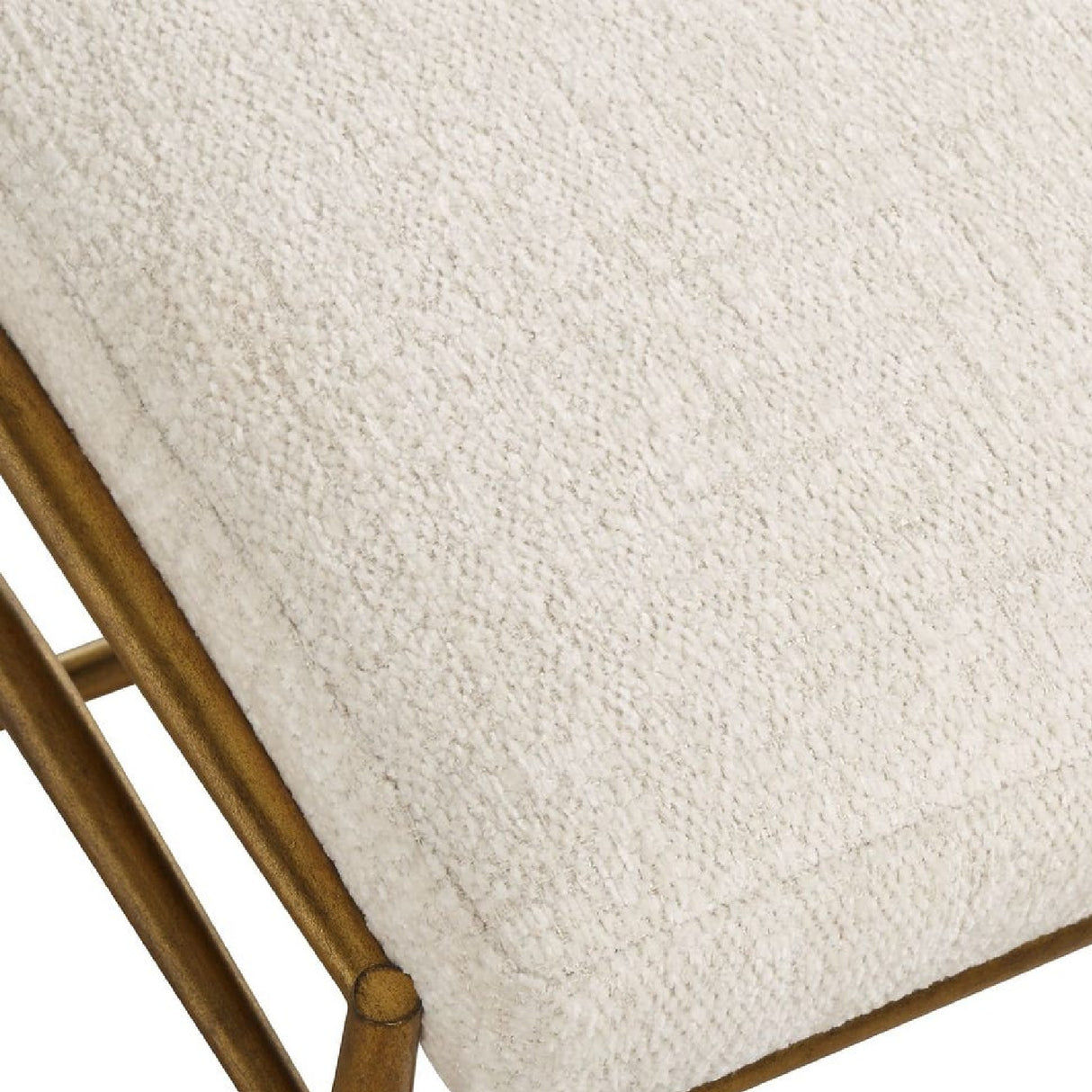   Modern European furniture - White Chenille Bench S - www.oroa.com | Oroa.com