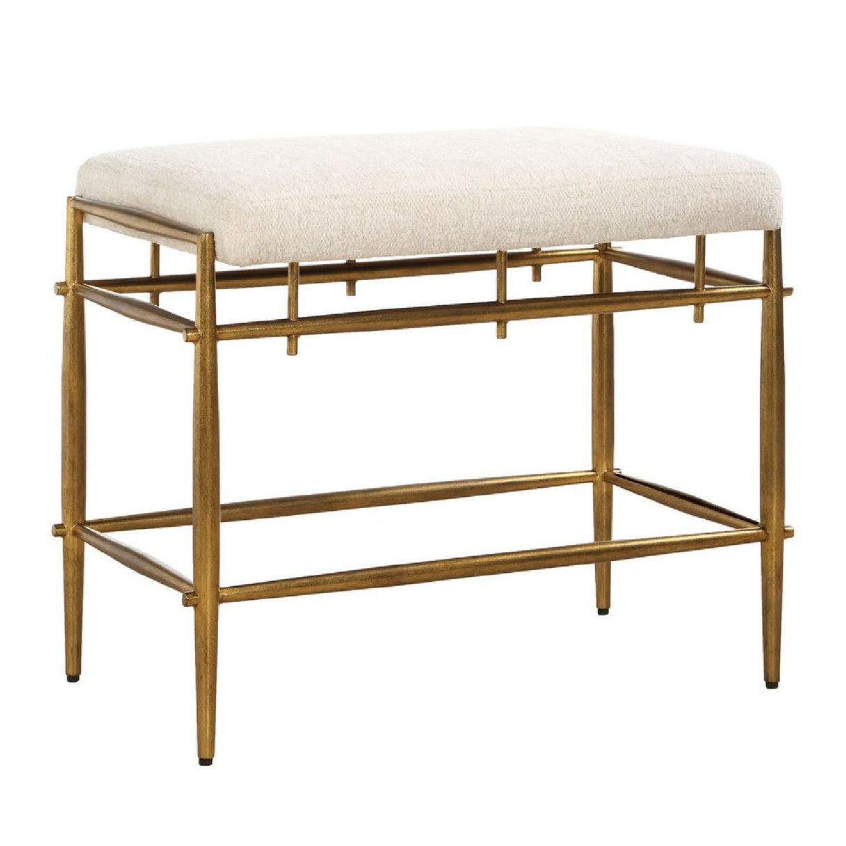   Modern European furniture - White Chenille Bench S - www.oroa.com | Oroa.com