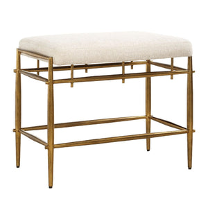   Modern European furniture - White Chenille Bench S - www.oroa.com | Oroa.com