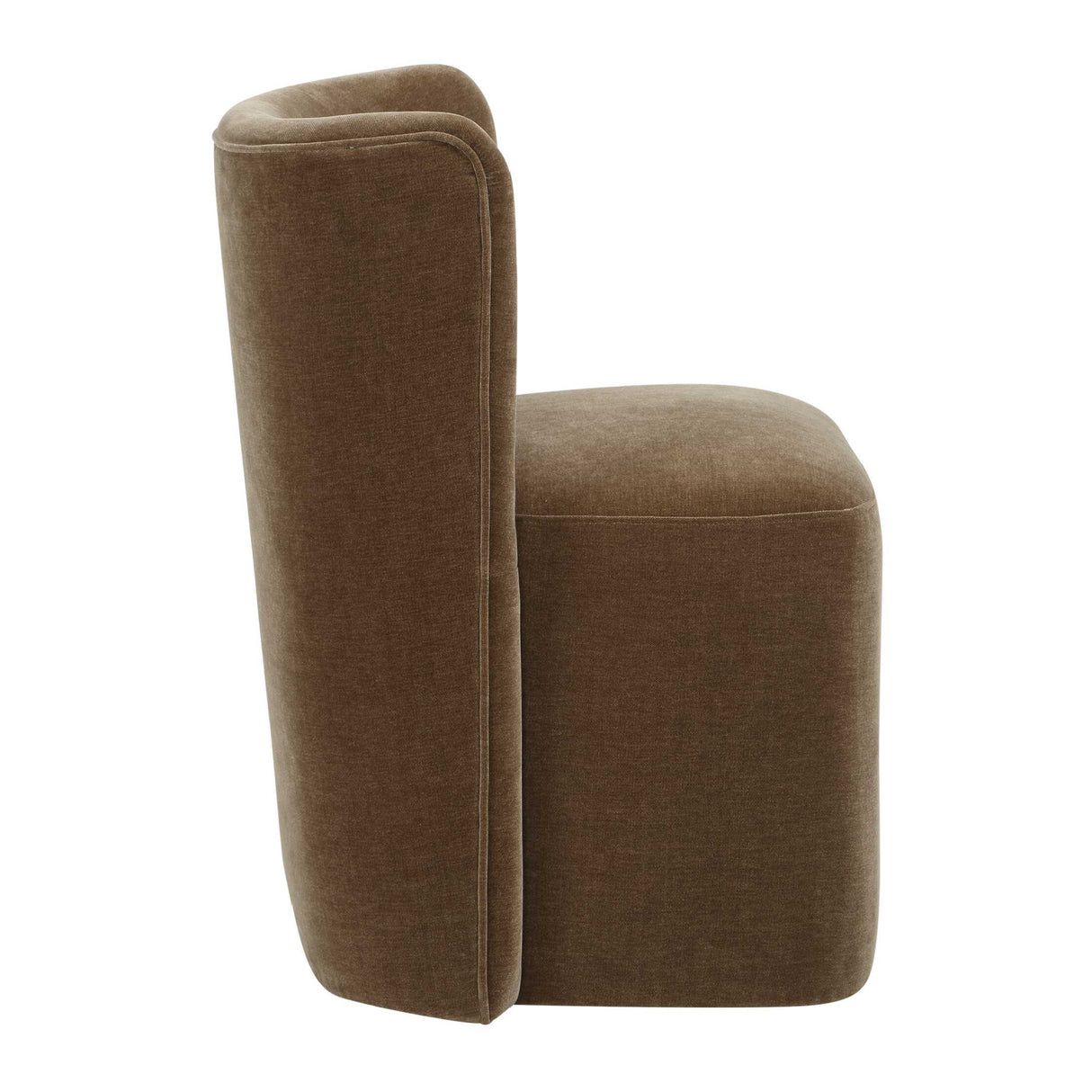   Brown Velvet Caster Dining Chair | Oroa.com