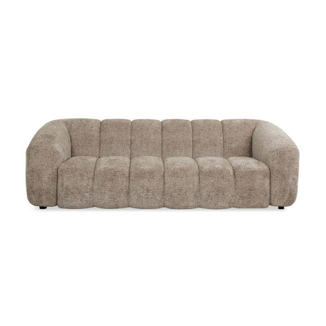   Modern European furniture - Beige Chenille Channeled Sofa - www.oroa.com | Oroa.com