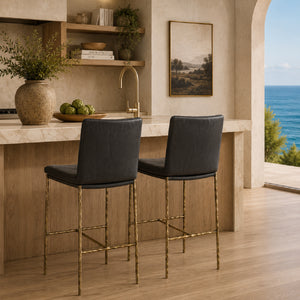   Modern European furniture - Gray Leather Counter Stool - www.oroa.com | Oroa.com