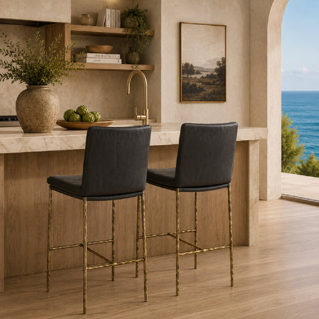   Modern European furniture - Gray Leather Counter Stool - www.oroa.com | Oroa.com