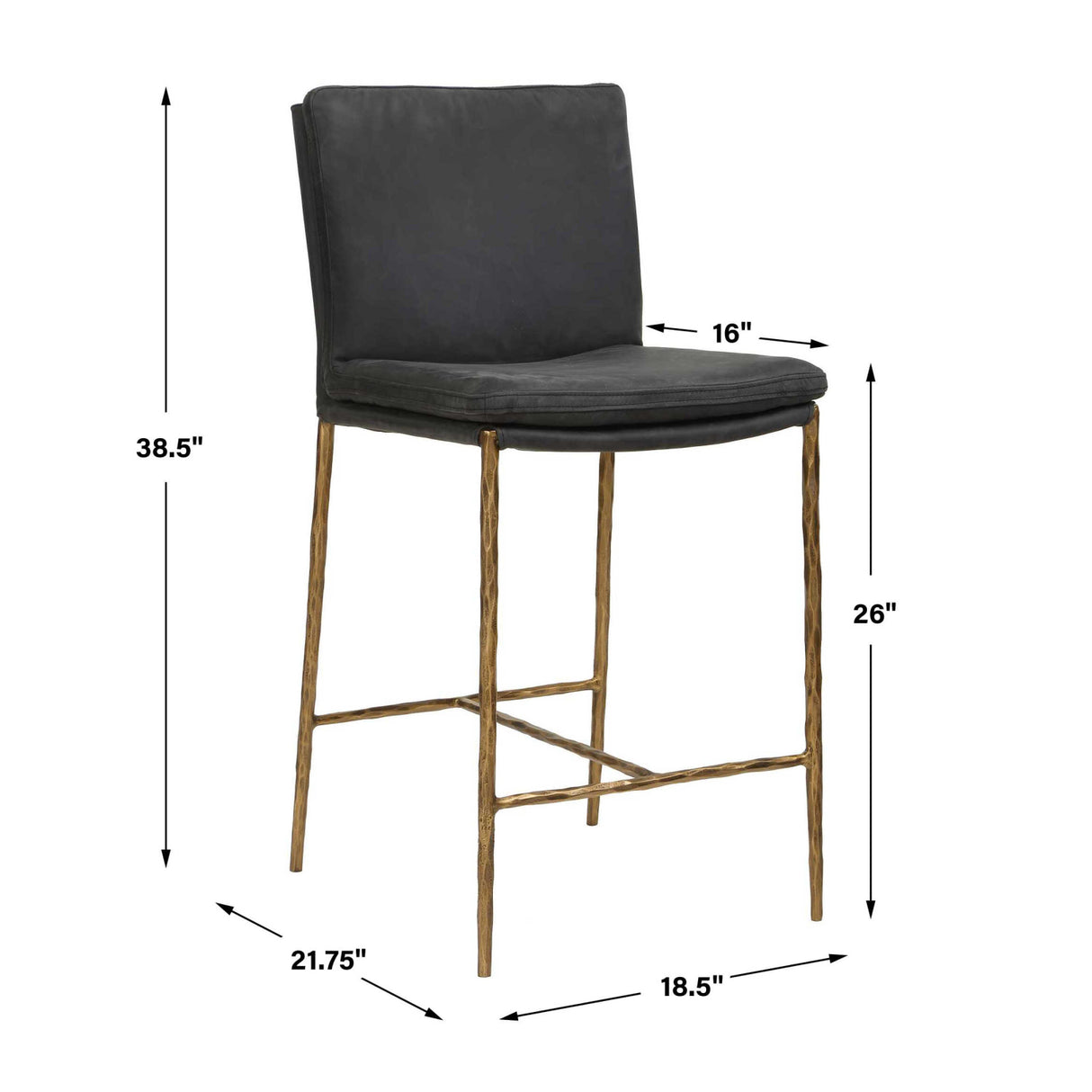   Modern European furniture - Gray Leather Counter Stool - www.oroa.com | Oroa.com