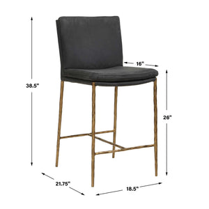   Modern European furniture - Gray Leather Counter Stool - www.oroa.com | Oroa.com