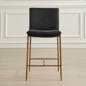   Modern European furniture - Gray Leather Counter Stool - www.oroa.com | Oroa.com