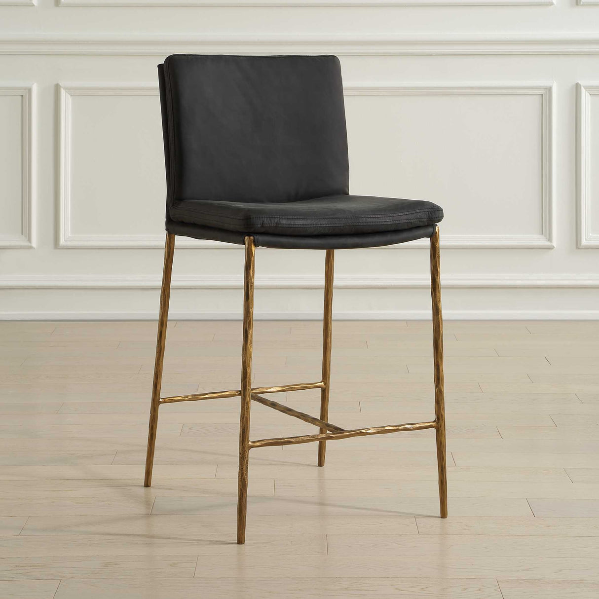   Modern European furniture - Gray Leather Counter Stool - www.oroa.com | Oroa.com