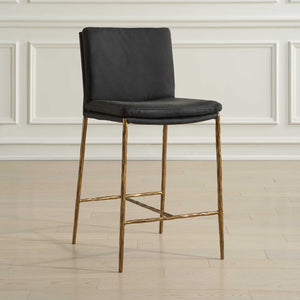   Modern European furniture - Gray Leather Counter Stool - www.oroa.com | Oroa.com
