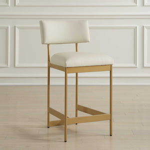   White Leather Counter Stool | Oroa.com