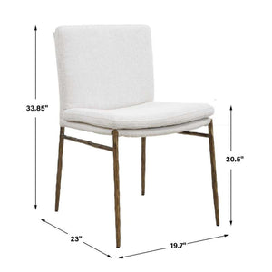   White Boucle Dining Chair | Oroa.com