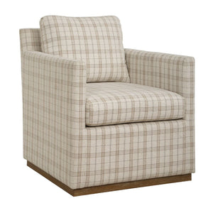   Modern European furniture - Beige Plaid Linen Swivel Chair - www.oroa.com | Oroa.com