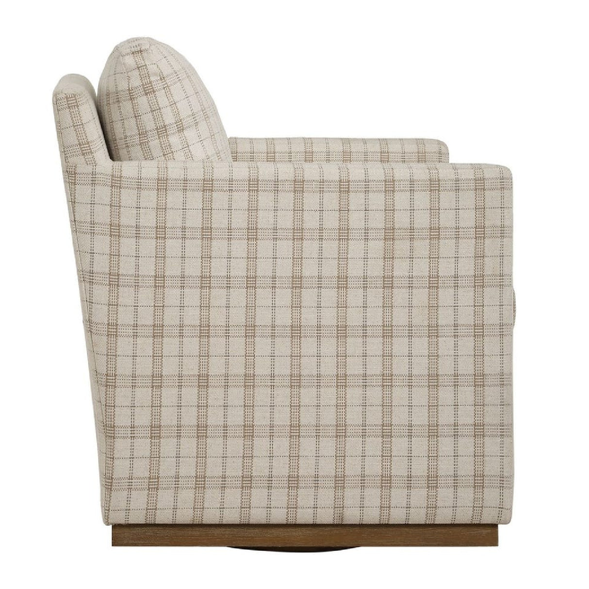   Modern European furniture - Beige Plaid Linen Swivel Chair - www.oroa.com | Oroa.com