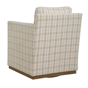   Modern European furniture - Beige Plaid Linen Swivel Chair - www.oroa.com | Oroa.com