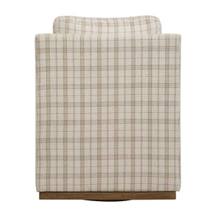   Modern European furniture - Beige Plaid Linen Swivel Chair - www.oroa.com | Oroa.com