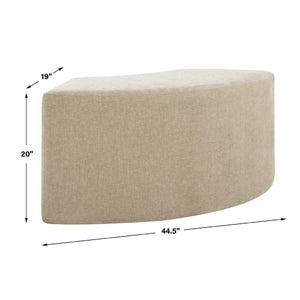   Modern European furniture - Beige Velvet Curved Bench - www.oroa.com | Oroa.com