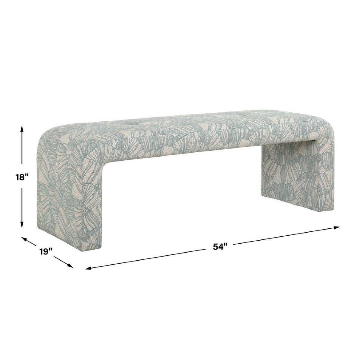   Modern European furniture - Blue Shell Printed Bench - www.oroa.com | Oroa.com