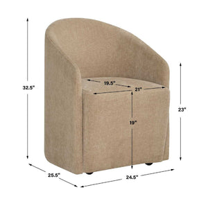   Velvet Dining Chair with Casters | Oroa.com