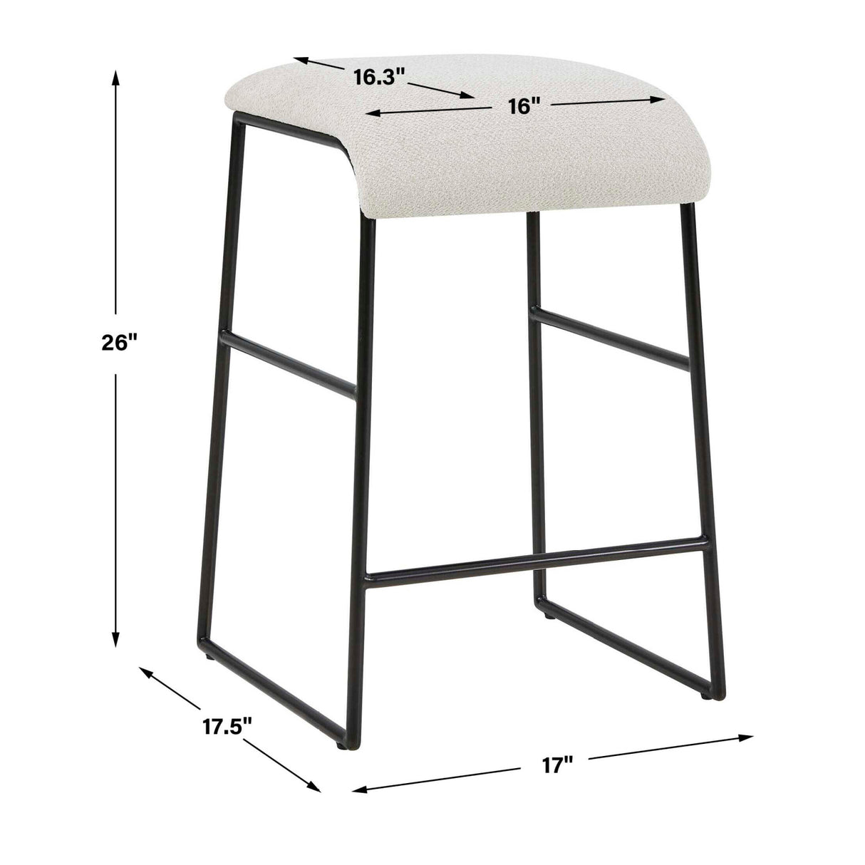   Modern European furniture - Cream Fabric Seat Counter Stool - www.oroa.com | Oroa.com