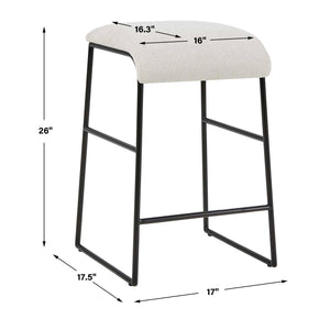   Modern European furniture - Cream Fabric Seat Counter Stool - www.oroa.com | Oroa.com