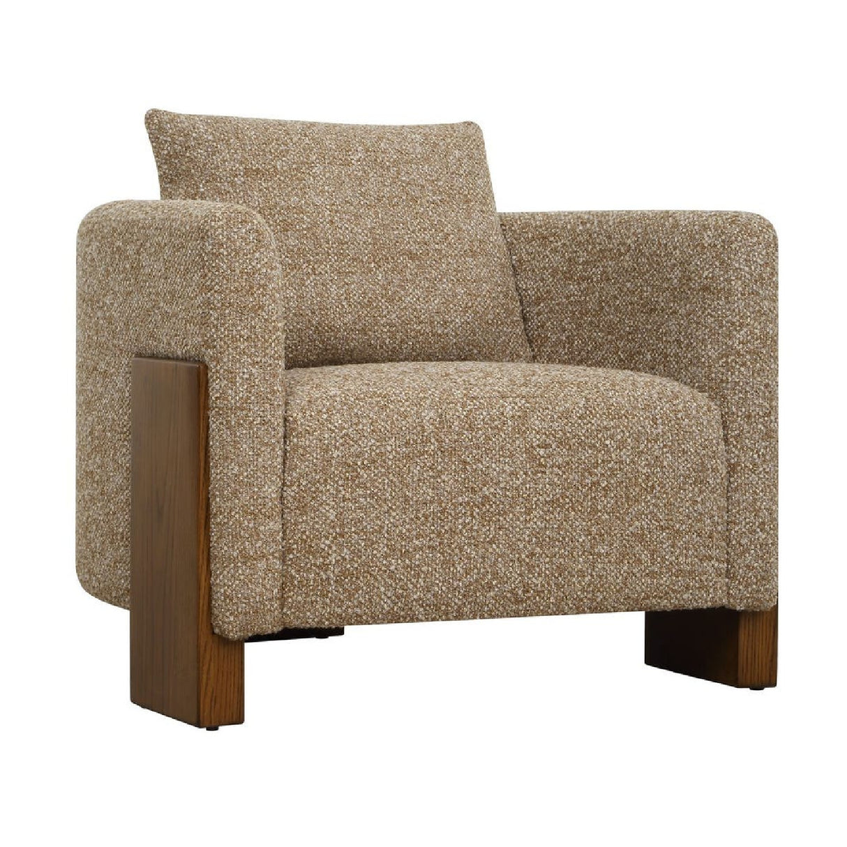   Modern European furniture - Cream Boucle 3-Legged Accent Chair - www.oroa.com | Oroa.com