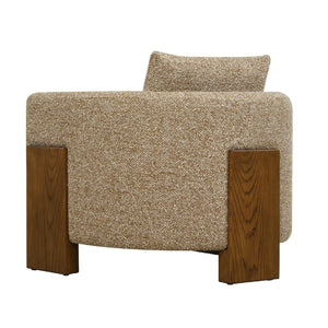   Modern European furniture - Cream Boucle 3-Legged Accent Chair - www.oroa.com | Oroa.com