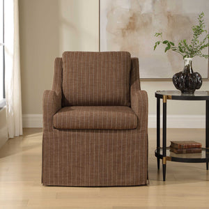   Modern European furniture -Brown Pinstripes Swivel Chair - www.oroa.com | Oroa.com