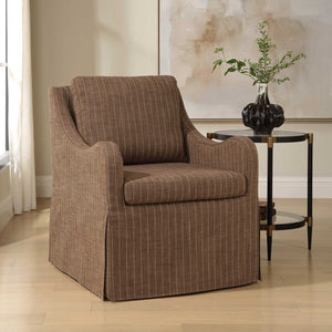   Modern European furniture -Brown Pinstripes Swivel Chair - www.oroa.com | Oroa.com