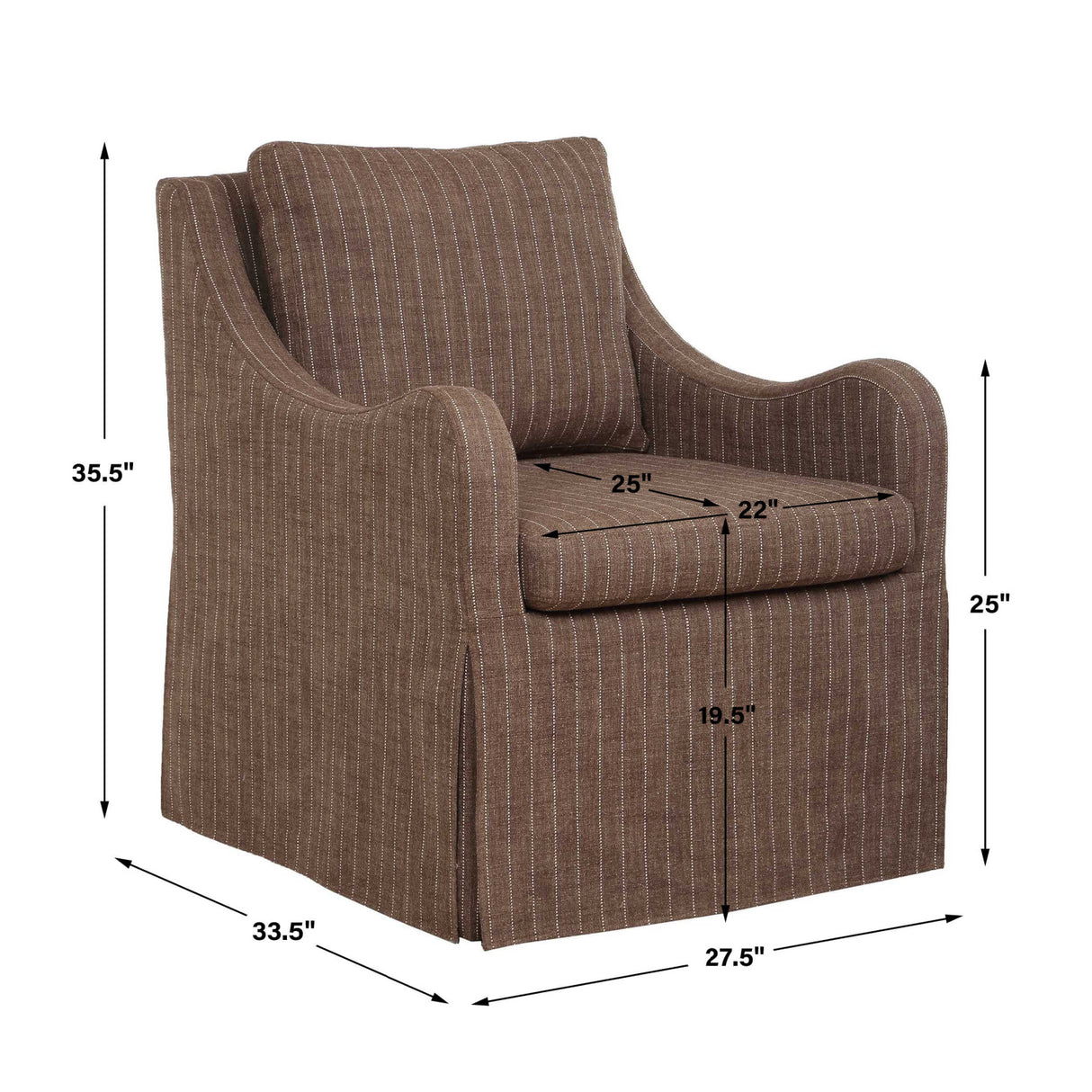   Modern European furniture -Brown Pinstripes Swivel Chair - www.oroa.com | Oroa.com
