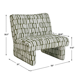   Modern European furniture - Green Patterned Accent Chair - www.oroa.com | Oroa.com