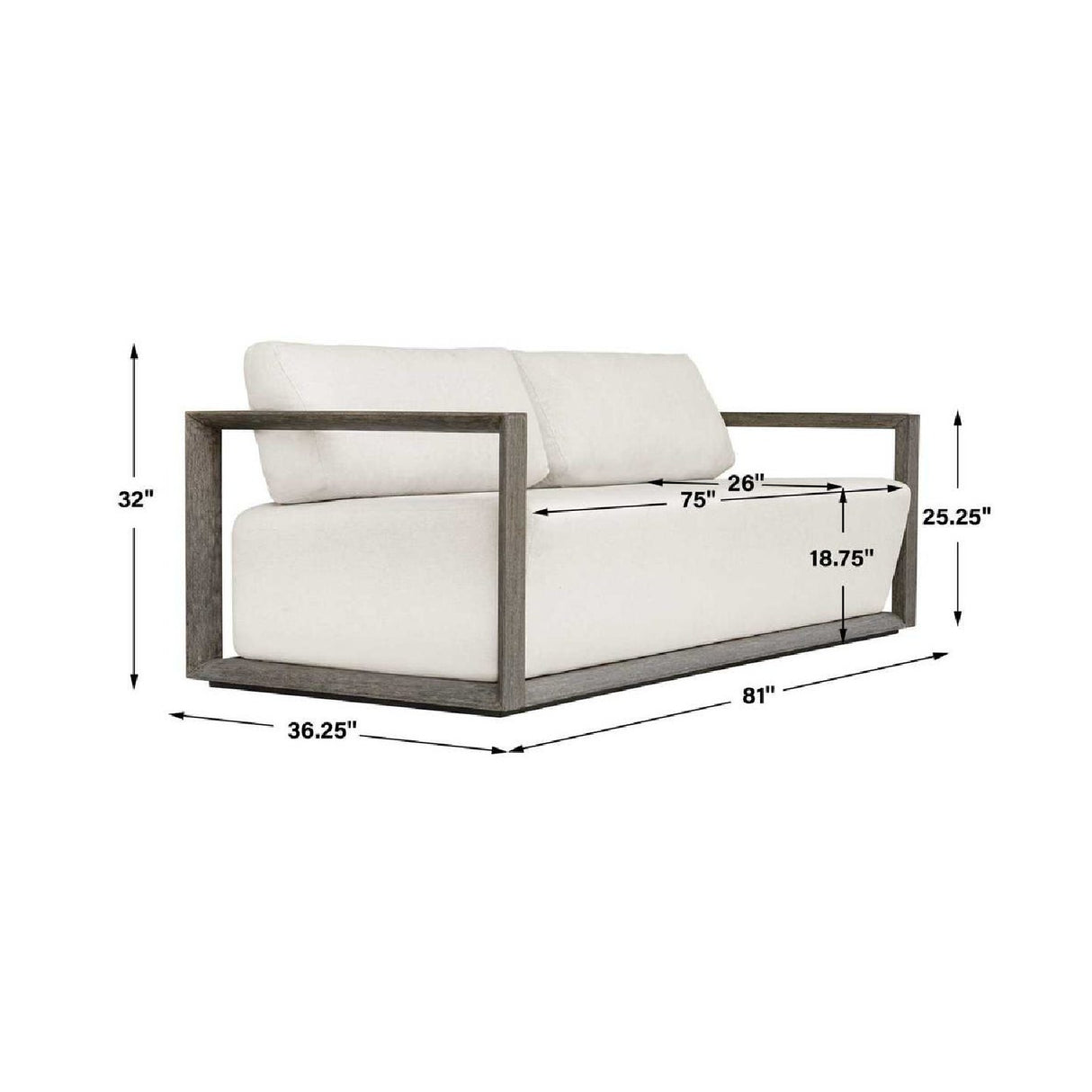   Modern European furniture - White Cushioned 3-Seater Outdoor Sofa - www.oroa.com | Oroa.com