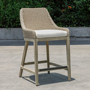   Modern European furniture - Beige Wicker Outdoor Counter Stool - www.oroa.com | Oroa.com